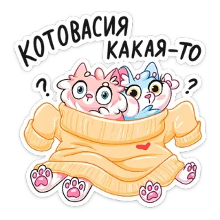 ❓ КОТОВАСИЯ
КАКАЯ-ТО кот, котенок, свитер, милый, каваий, животные whatsapp sticker