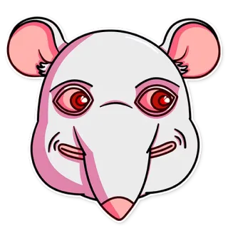 🌚 rata, animal, dibujo animado, pegatina, roedor, ojos, personaje telegram sticker