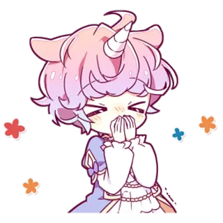 😬 Cartoon, Anime, Süß, Einhorn, Kawaii, Sticker telegram sticker