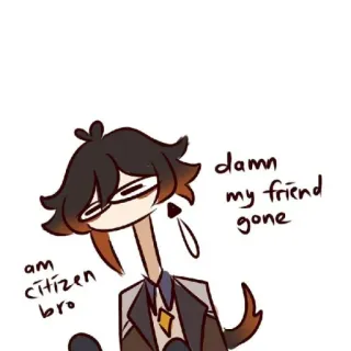 🐾 am citizen bro 
damn my friend gone Meme, Desenho animado, Engraçado, Humor telegram sticker