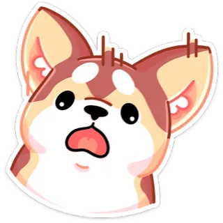 🐕 개, 강아지, 동물, 귀여운, 충격, 놀란 telegram sticker