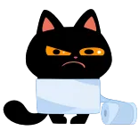 🤨 cat, angry, toilet paper, bathroom, cartoon, sticker telegram sticker