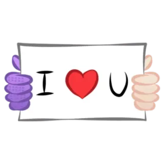 ❤ I ❤️ U amor, corazón, pulgar arriba, te quiero, saludo telegram sticker