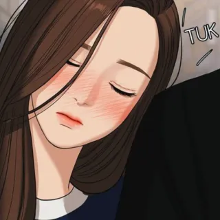 🛍 TUK Anime, Mädchen, Frau, Augen geschlossen, Schlafend, Ruhend, Cartoon telegram sticker