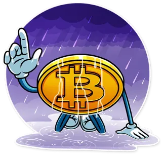 😭 Bitcoin, Pioggia, Criptovaluta, Finanza, Tempesta telegram sticker