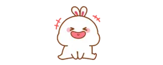 👑 conejo, dibujos animados, lindo, kawaii, animal, pegatina telegram sticker