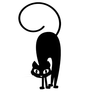 😏 kot, zwierzę, czarny kot, halloween, naklejka, ilustracja telegram sticker