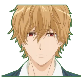 😒 anime, manga, character, blonde hair, red eyes, cartoon whatsapp sticker