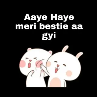 😁 Aaye Haye meri bestie aa gyi mejor amiga, amigos, lindo, animales, saludo, alegría telegram sticker