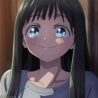 🎐 anime, ragazza, carina, sorridente, cartone animato telegram sticker