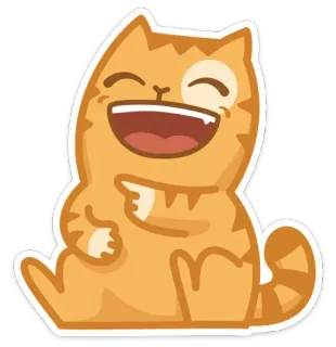 😆 gato, rindo, engraçado, fofo, animal, feliz telegram sticker