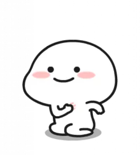 💃 Blob, Carino, Animato, Cartone animato, Bianco, Personaggio whatsapp sticker