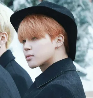 ✨ Jimin K-pop, penyanyi, idola, topi, pria, potret, mode whatsapp sticker
