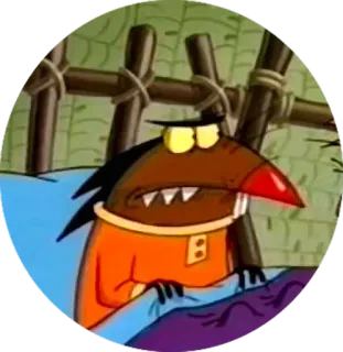 ⚪️ Daggett Doofus Beaver The Angry Beavers cartoon, beaver, angry, animated, nickelodeon telegram sticker
