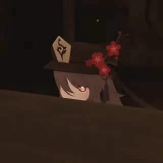 😝 Hu Tao Genshin Impact Anime, Jeu vidéo, Hu Tao, Genshin Impact, Personnage, Chapeau, Fleurs whatsapp sticker
