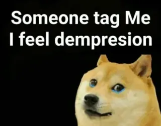 🥲 Doge Doge Meme Someone tag Me I feel dempresion doge, meme, funny, sad, depression, dog, shiba inu, internet culture telegram sticker