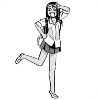🖤 Nagatoro Don't Toy With Me, Miss Nagatoro anime, manga, schoolgirl, character, Nagatoro telegram sticker