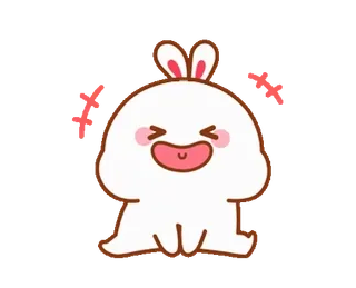 😂 lapin, mignon, lapin, kawaii, joyeux, dessin animé telegram sticker