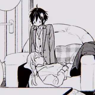 🖤 Anime, Manga, Paar, Schlafend, Couch telegram sticker