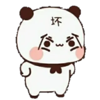 💘 坏 panda, słodki, kawaii, naklejka, kreskówka, zły telegram sticker