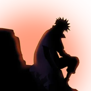 🌅 silhouette, anime, sunset, cartoon, character whatsapp sticker