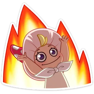 🔥 гриб, мультфильм, огонь, милый, стикер, счастливый telegram sticker