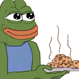 🍪 Pepe the Frog meme, pepe, frog, cookies whatsapp sticker