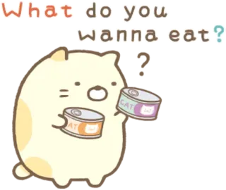 🍽 What do you wanna eat? kot, jedzenie, jeść, pytanie, zwierzęta, zwierzę domowe telegram sticker