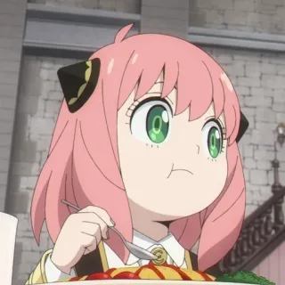 🐰 Anya Forger Spy × Family anime, chica, comiendo, Spy Family, Anya, comida, lindo telegram sticker