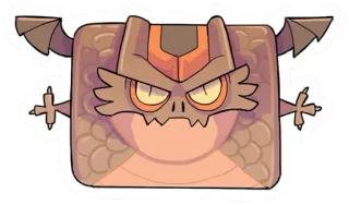 📦 Monster, wütend, quadratisch, Cartoon, Dämon, Flügel telegram sticker