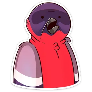 😨 oiseau, dessin animé, choqué, étonné, mignon telegram sticker