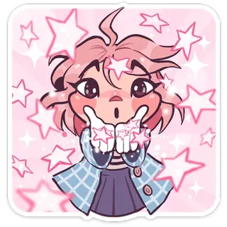😘 niedlich, stern, funkeln, kawaii, anime, cartoon telegram sticker