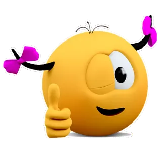 😉 อิโมจิ, ยกนิ้ว, น่ารัก, ขยิบตา, สีเหลือง telegram sticker