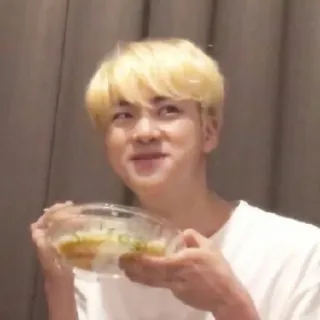 😂 person, man, blond hair, food, eating telegram sticker