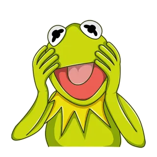 😮 Kermit Kermit the Frog, frog, muppet, shocked, scared, cartoon telegram sticker