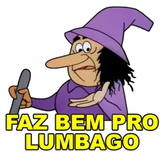 🧙‍♀ FAZ BEM PRO LUMBAGO bruxa, desenho animado, magia, mago, lombalgia telegram sticker