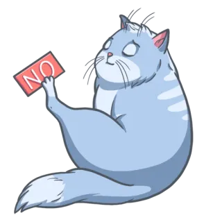 🙅‍♀ NO cat, sticker, no, animal, cartoon telegram sticker