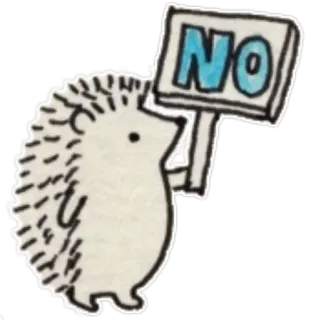 ➖ NO hedgehog, protest, animal, cute, sign telegram sticker