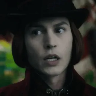 🎩 Willy Wonka Charlie and the Chocolate Factory Willy Wonka, Johnny Depp, Schokoladenfabrik, Filmfigur, Fantasy, Roald Dahl telegram sticker
