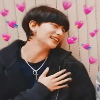 💗 herzen, liebe, zuneigung, kpop, lächeln, mann, glücklich whatsapp sticker