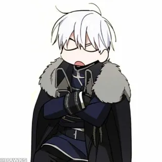🤍 Anime, Manga, Personnage, Cape, Manteau, Fantasy telegram sticker