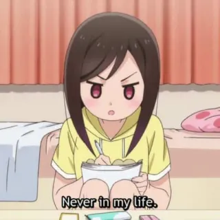 🙅‍♀️ Never in my life. anime, girl, writing, expression telegram sticker