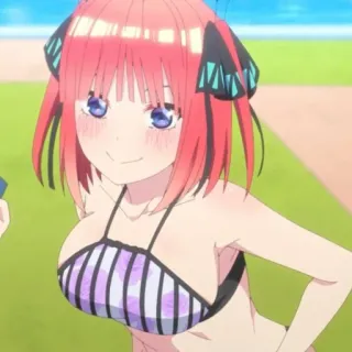 😏 Nino Nakano The Quintessential Quintuplets Anime, Dibujos animados, Chica, Pelo rojo, Nino Nakano, Traje de baño telegram sticker