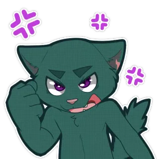 😡 แมว, โกรธ, สัตว์ตระกูลแมว, อิโมจิ, การ์ตูน, สติกเกอร์ telegram sticker