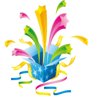 🎁 presente, lembrança, caixa, estrelas, celebração telegram sticker