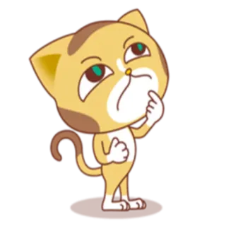 🤔 Katze, denkend, Cartoon, Tier, süß, Ausdruck, Sticker telegram sticker