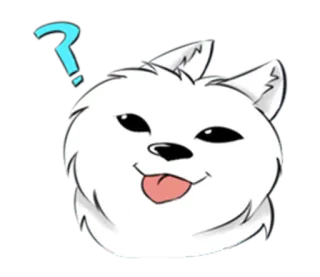🤔 pies, pytanie, słodki, kreskówka, zwierzę telegram sticker