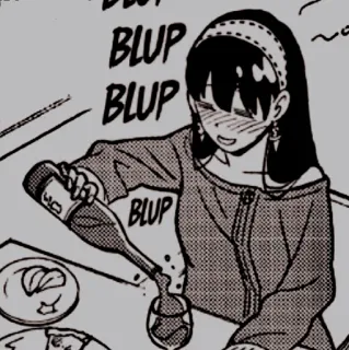 🥜 Yor Forger Spy × Family BLUP BLUP BLUP Anime, Spy x Family, Yor Forger, Alkohol, Wino, Picie telegram sticker