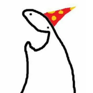 🥳 stick figure, party hat, doodle, simple, cartoon telegram sticker