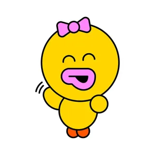 💔 卡通, 鸭子, 可爱, 角色, 黄色, 蝴蝶结 telegram sticker